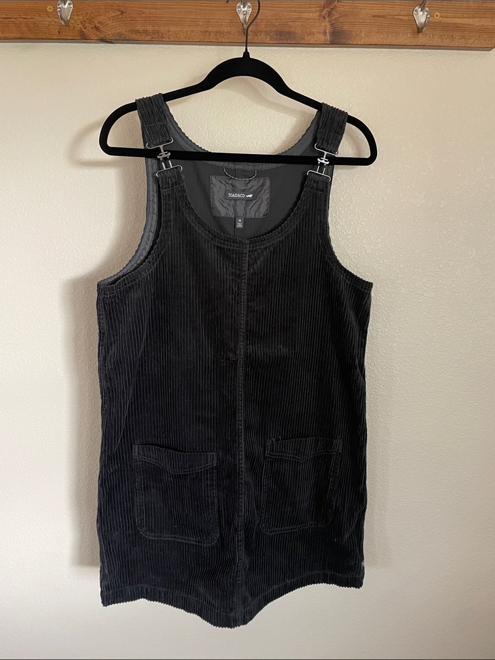 Toad&Co Del Rey Jumper M Corduroy Pinafore Dress Green Organic Cotton Granola - Picture 4 of 12